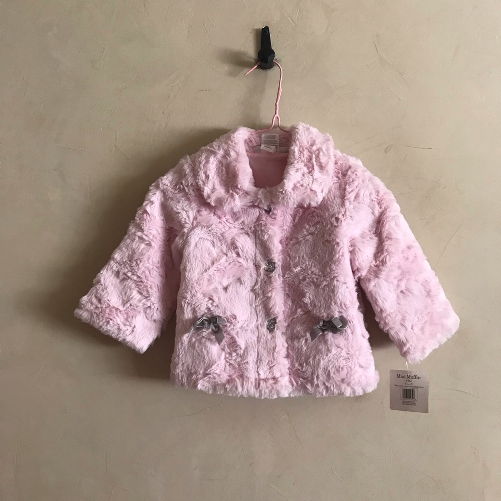 Mini Muffin Pink Plush Baby Coat